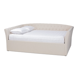 Baxton Studio Delora Modern and Contemporary Beige Fabric Upholstered Queen Size Daybed